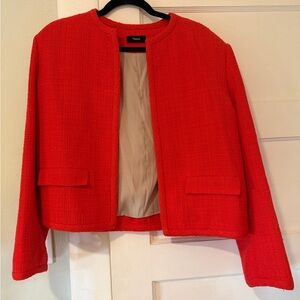 Theory Cotton Tweed Red Jacket